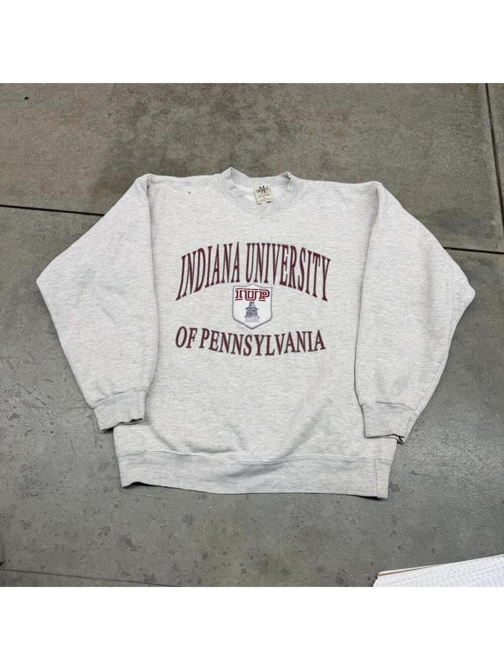 vintage indiana university of pennsylvania collegiate made in usa crewneck